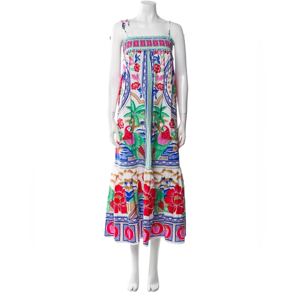 FARM RIO FlOWERS BEACH MAXI DRESS - SIZE MEDIUM